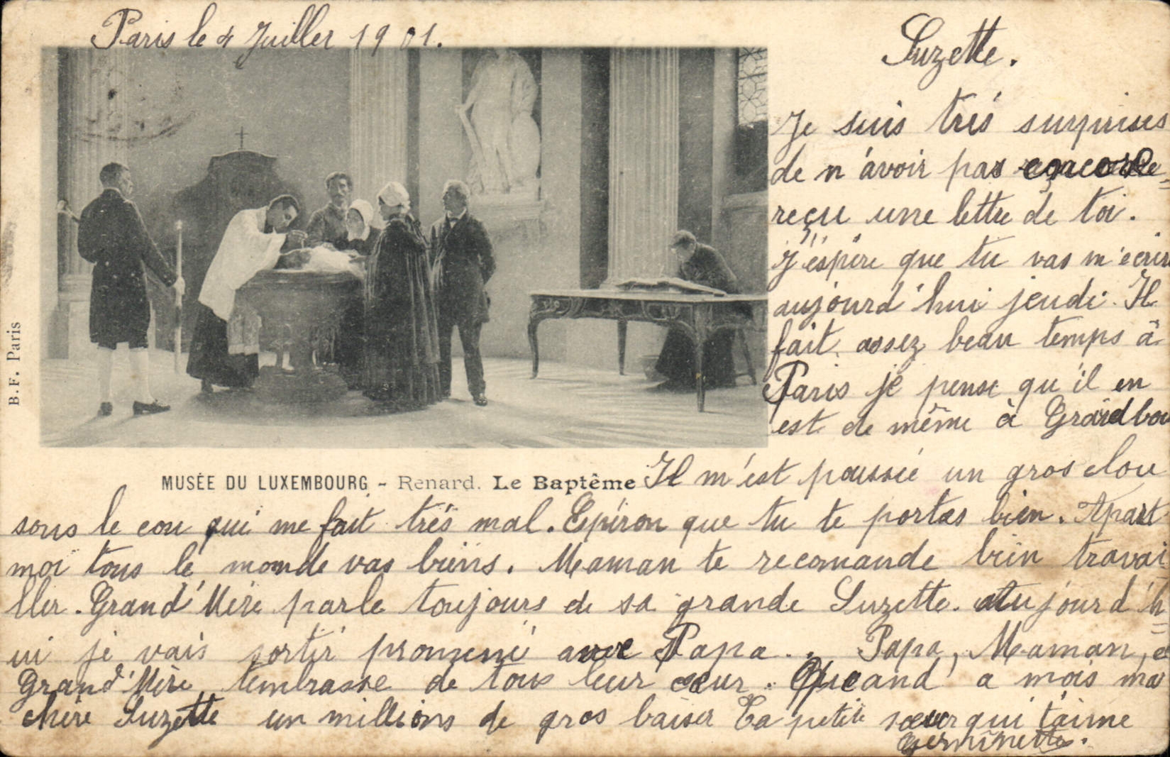 CPA Musee de Luxembourg Renard Le Bapteme 