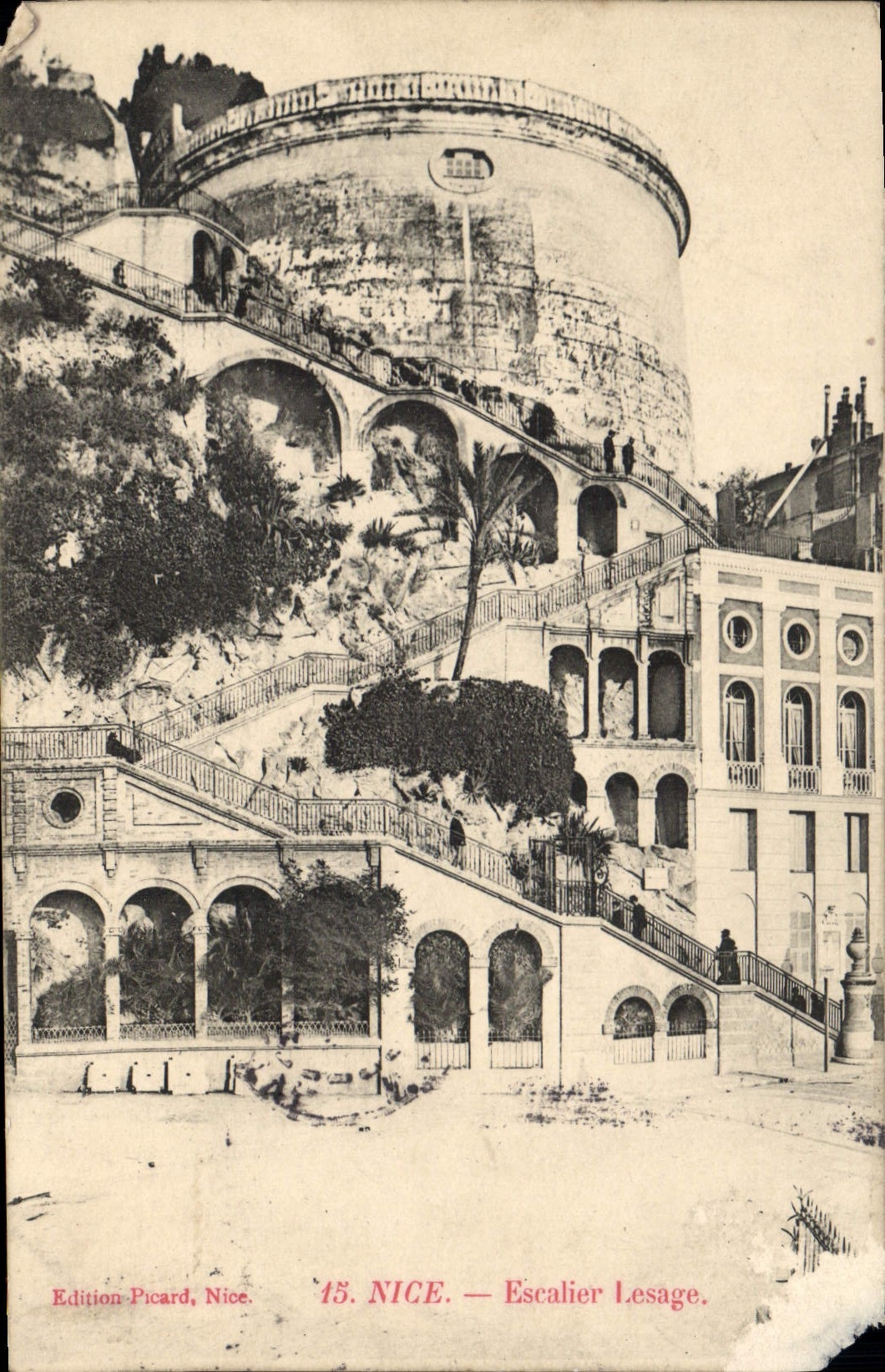 CPA Nice Escalier Lesage 