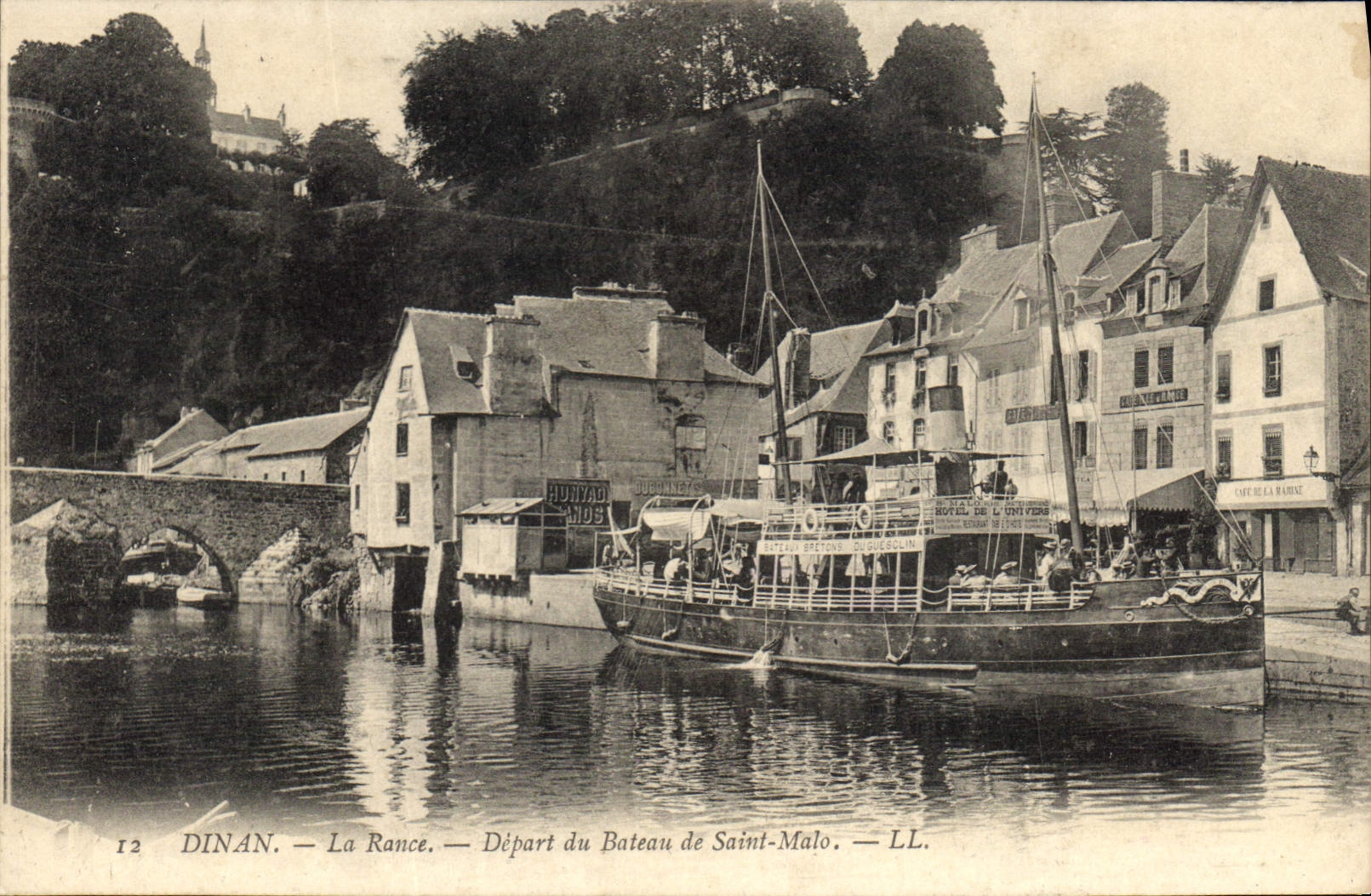 CPA Dinan La Rance Depart du Bateau de Saint Malo