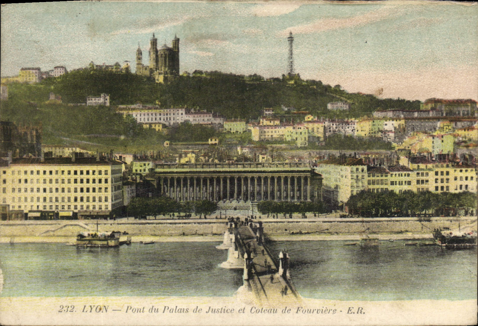 CPA Lyon Pont du Palais de Justice et Coteau de Fourviere 