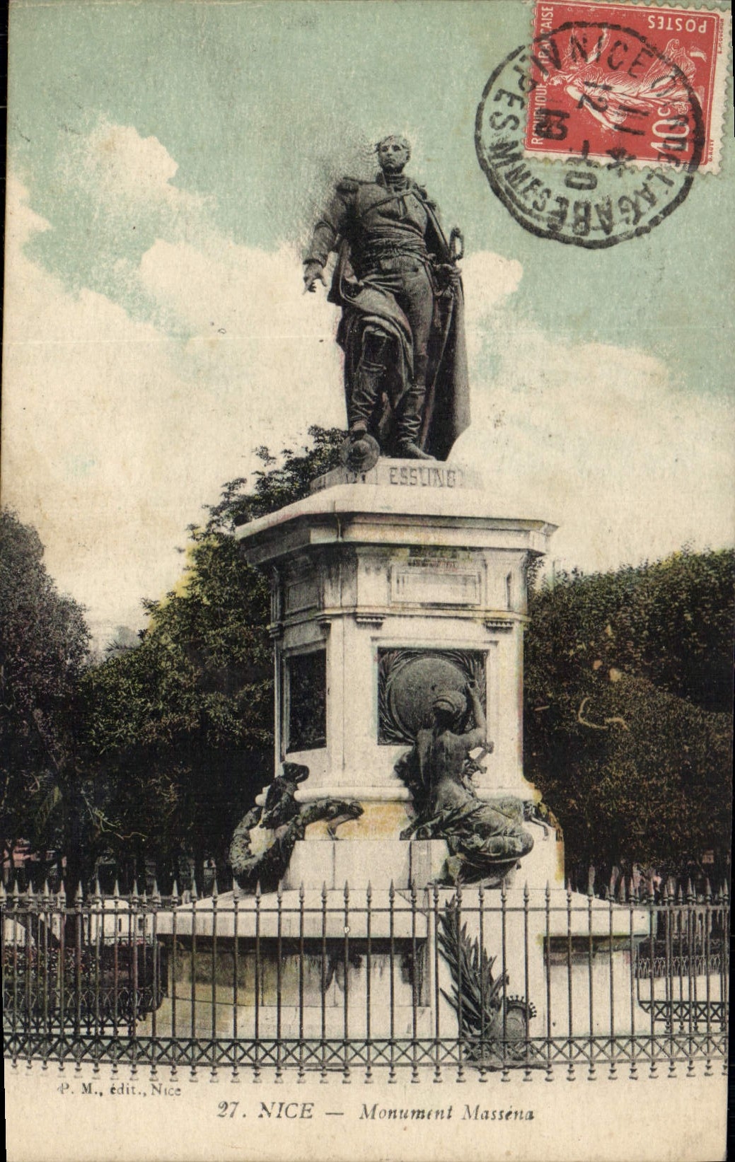 CPA Nice Monument Massena 