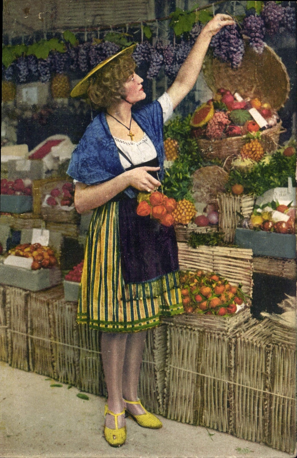 CPA Nice A M Marche aux Fleurs Femme