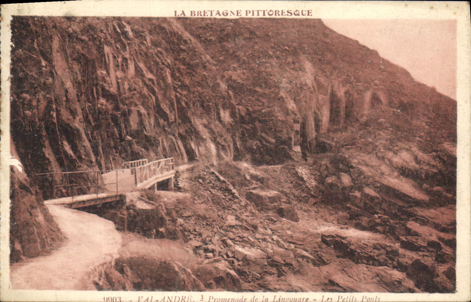 CPA La Bretagne Pittoresque Val Andre Promenade de la Lingouare Les Petits Ponts