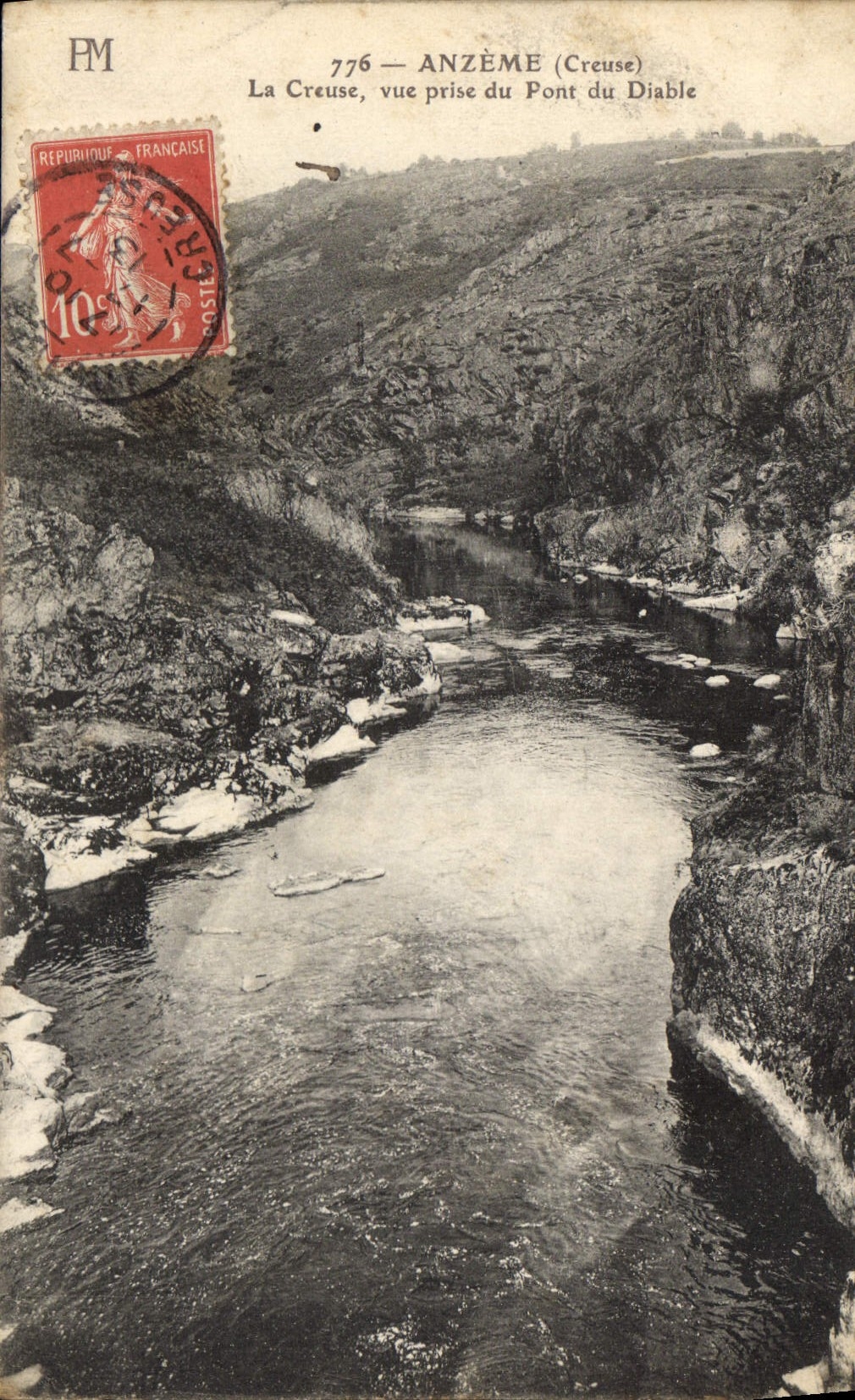 CPA Anzeme Creuse La Creuse vue prise du Pont du Diable