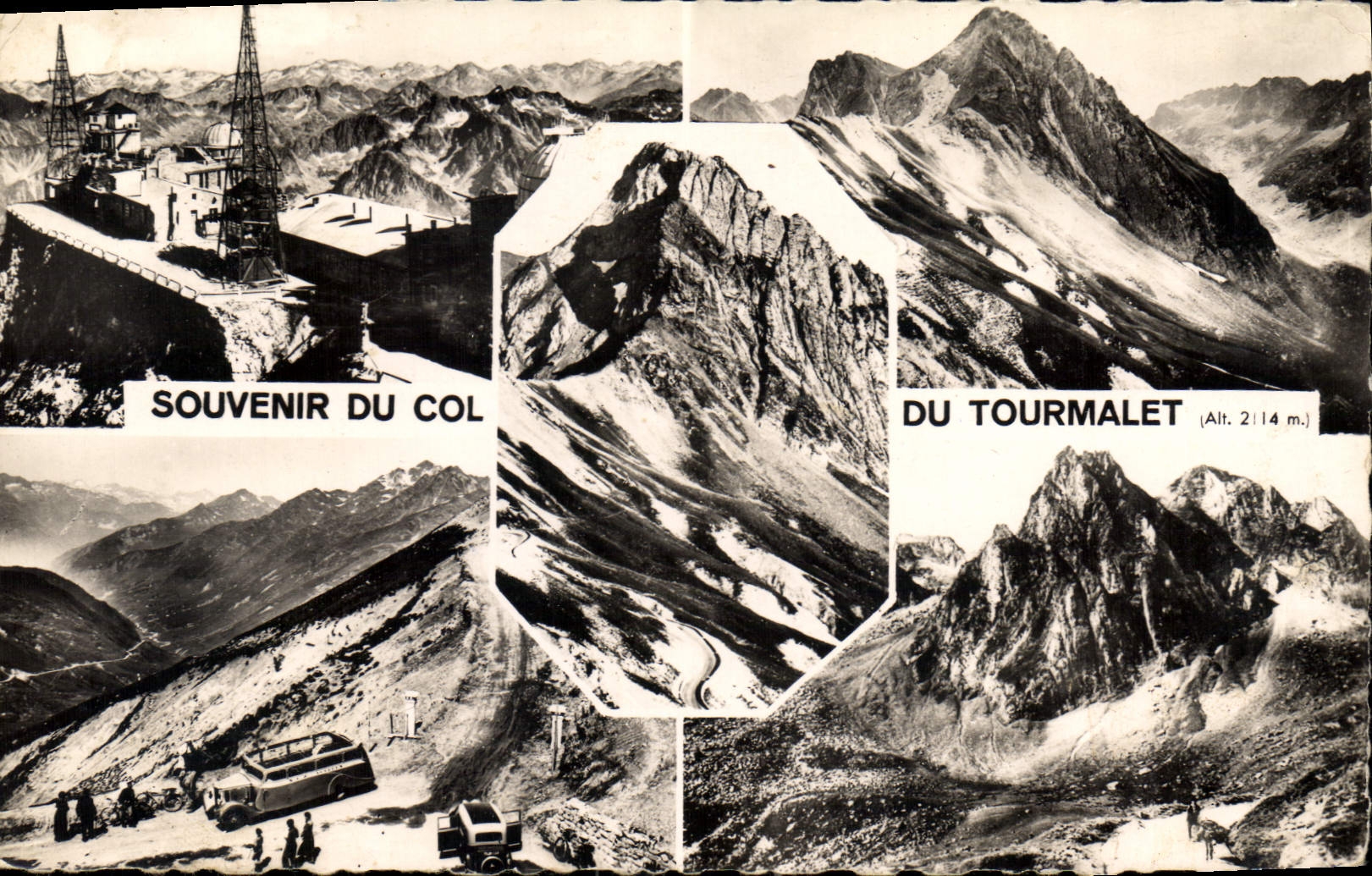 CPA Col du Tourmalet L'Observatoire La Route vers Bareges Entree de la Route du Pic du Midi Route du
