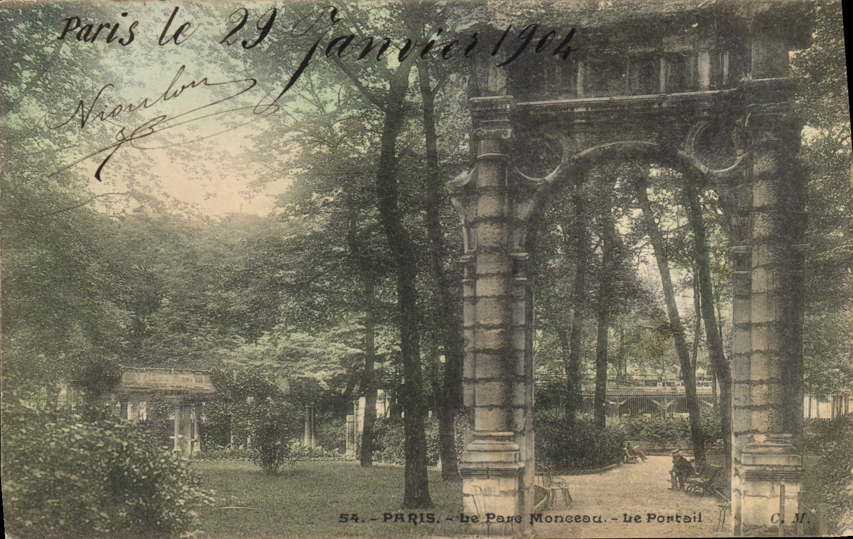 CPA Paris le Parc Monceau le Portail