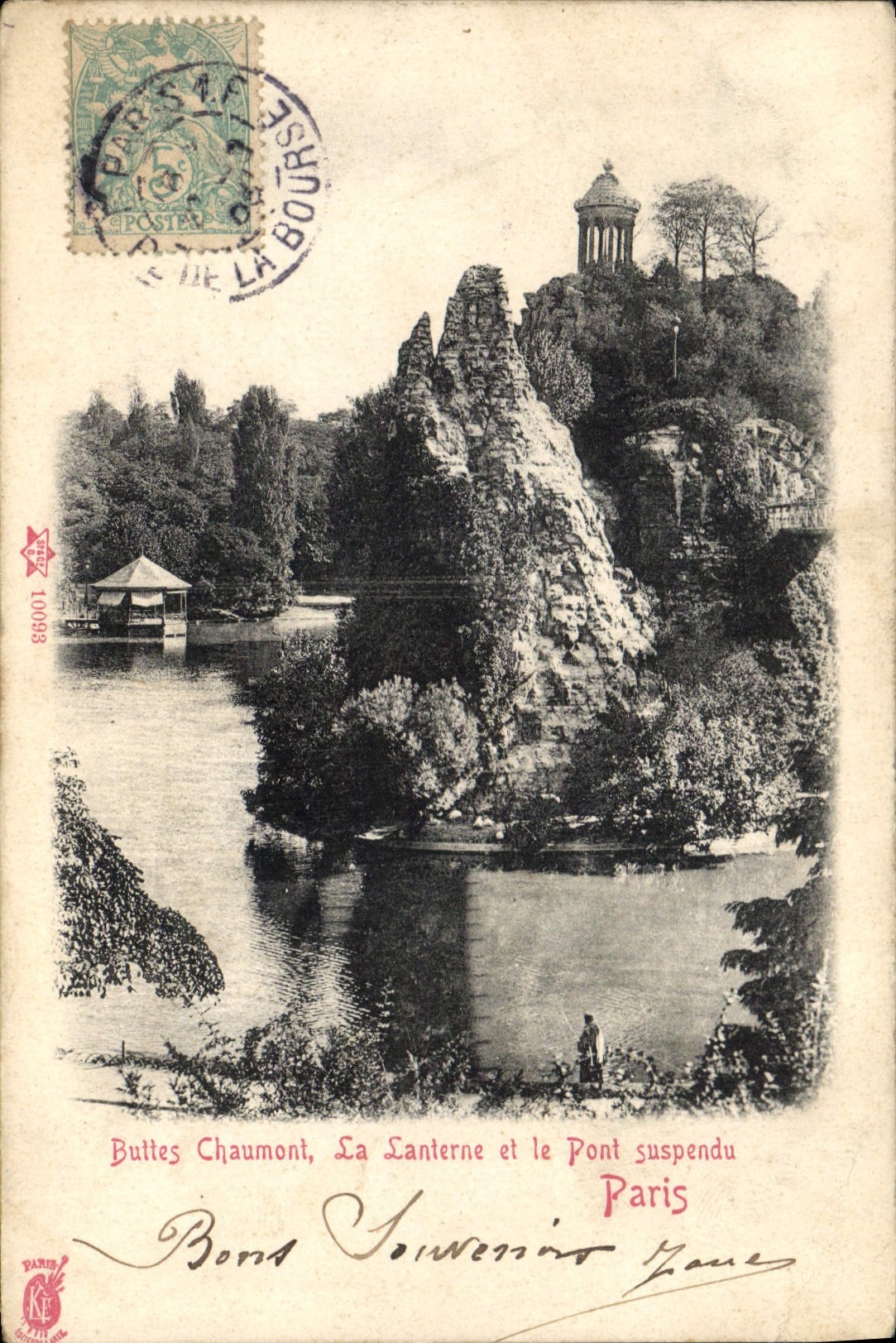 CPA Buttes Chaumont La Lanterne et le Pont suspendu Paris 