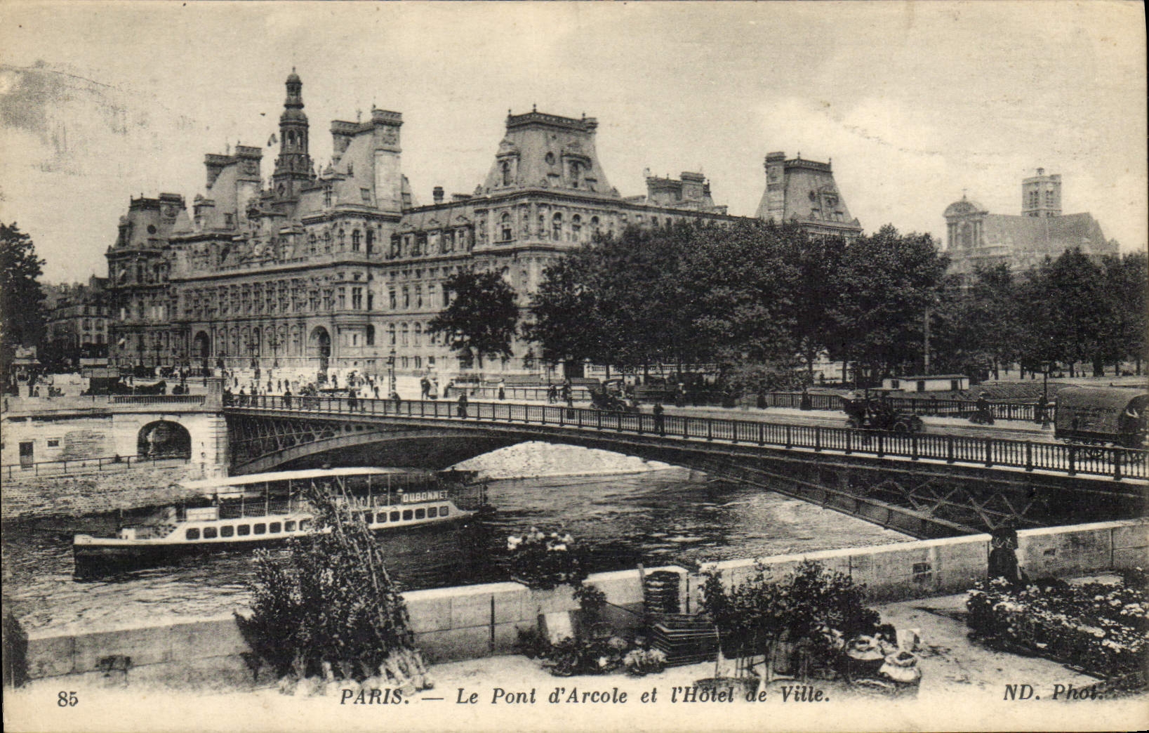 CPA Paris Le Pont d'Arcole et l'Hotel de Ville 