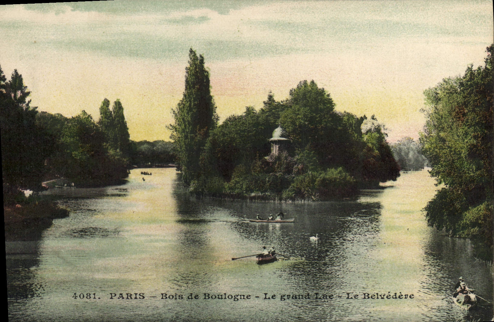 CPA Paris Bois de Boulogne Le grand Lac Le Belvedere 