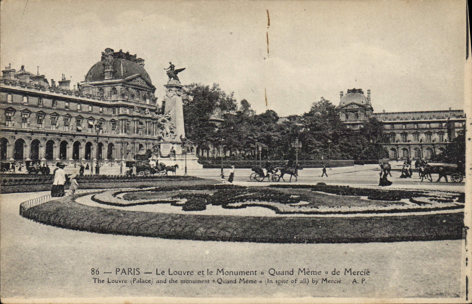 CPA Paris Le Louvre et le Monument Quand Meme de Mercie