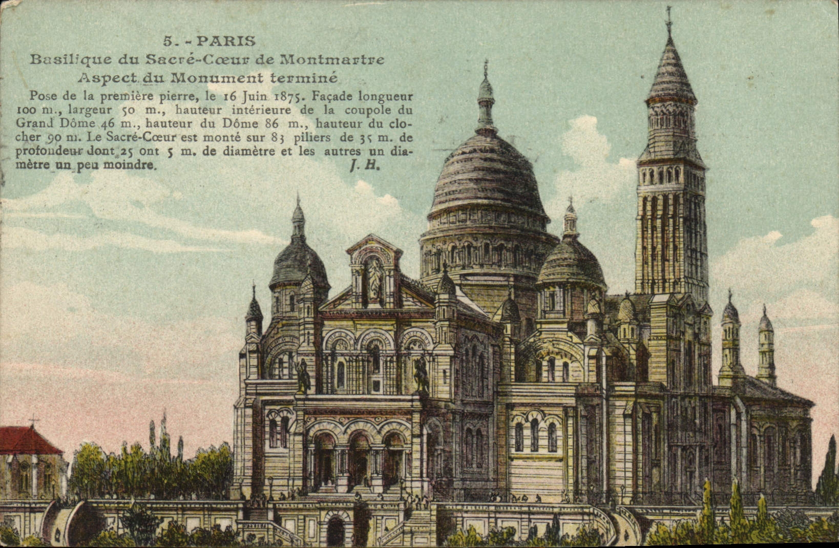 CPA Paris basilique de Sacre Coeur de Montmartre Aspect du Monument termine