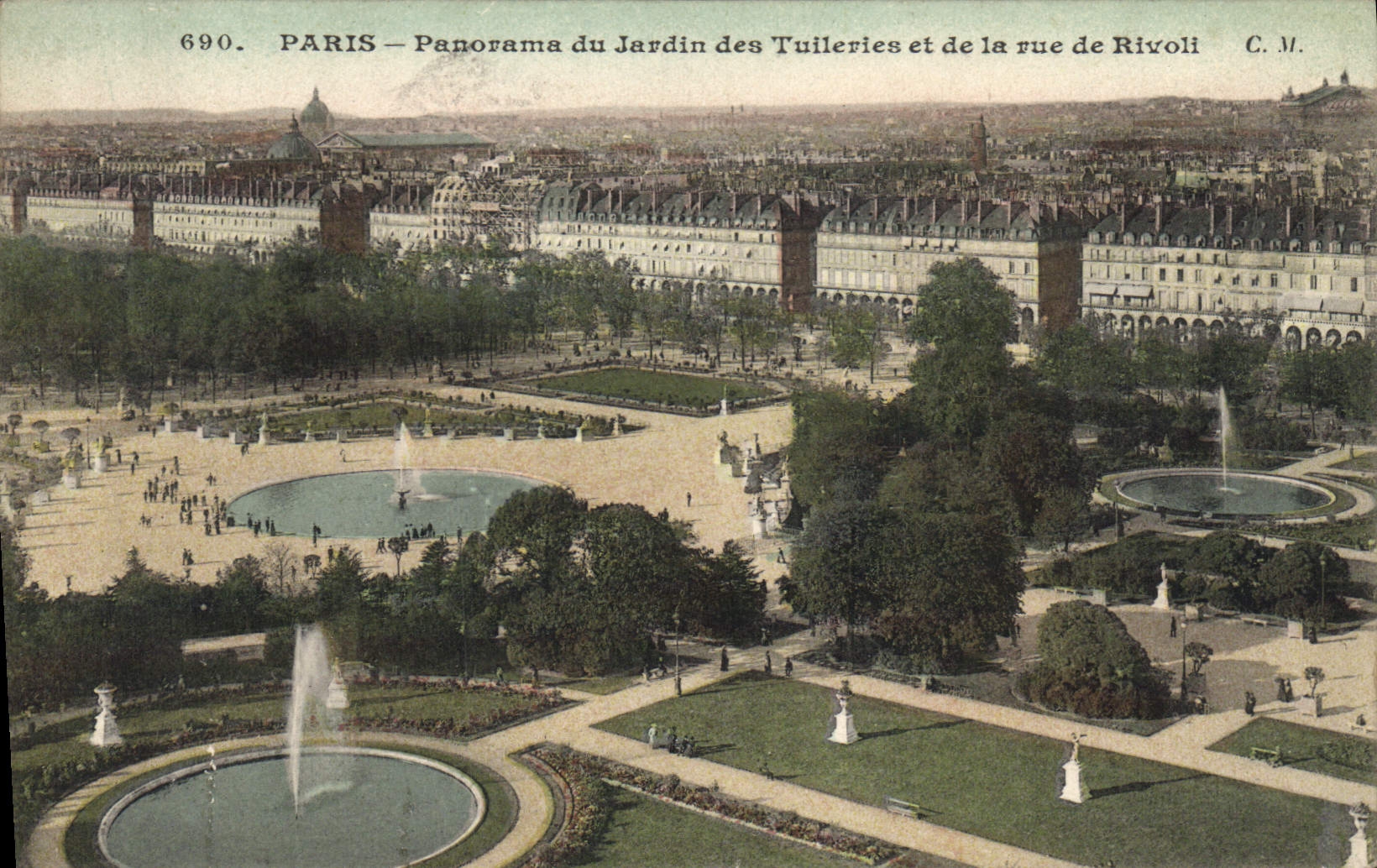 CPA Paris Panorama du Jardin des Tuileries et de la rue de Rivoli