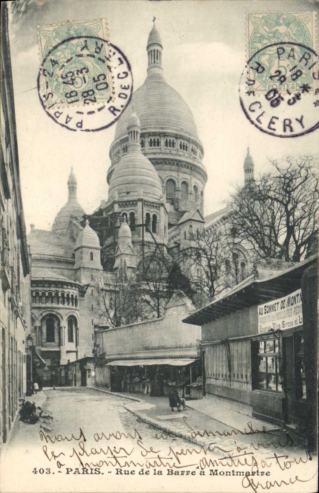 CPA Paris Rue de la Barre a Montmartre 