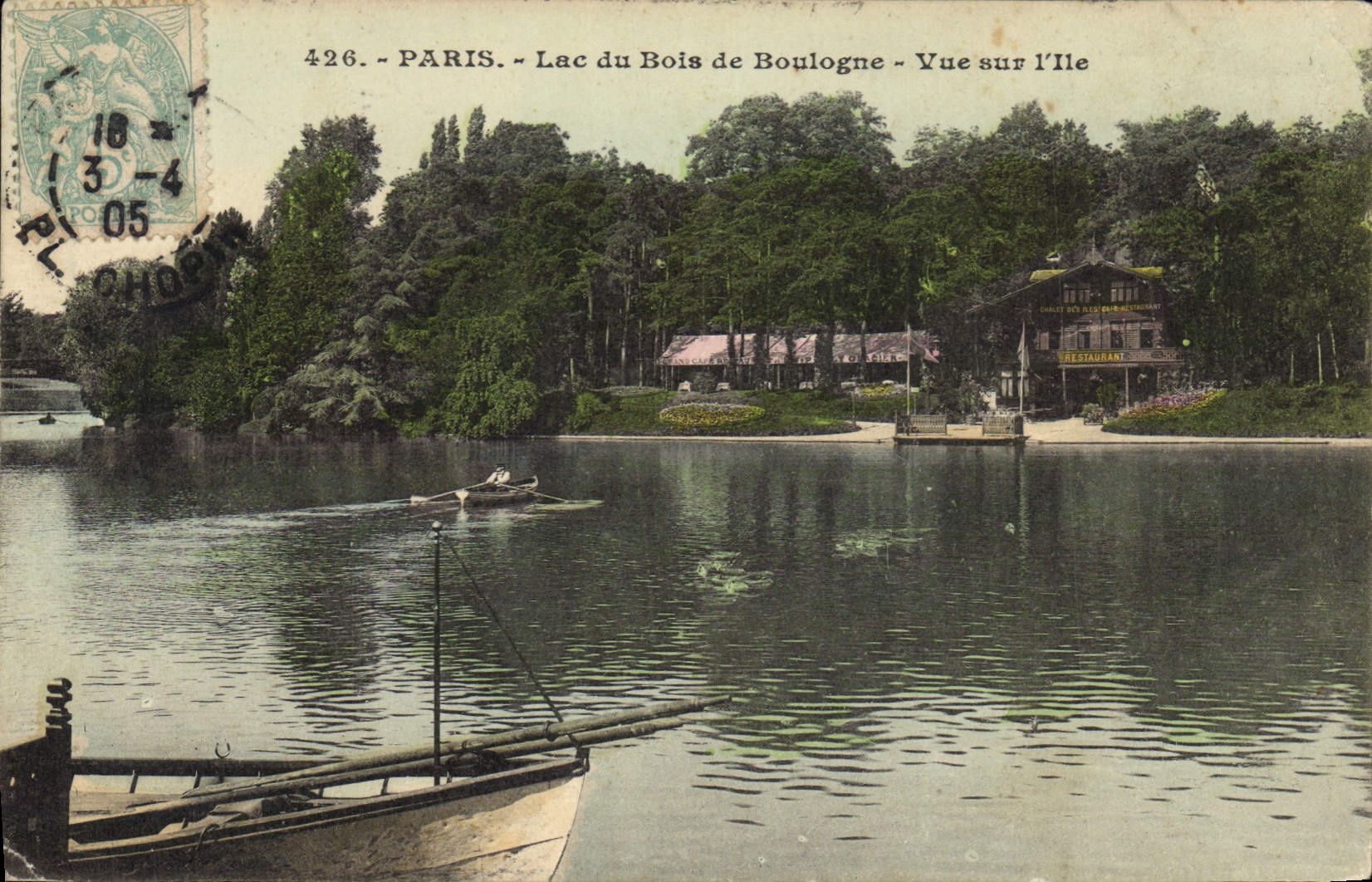 CPA Paris Lac du Bois de Boulogne Vue sur l'Ile 
