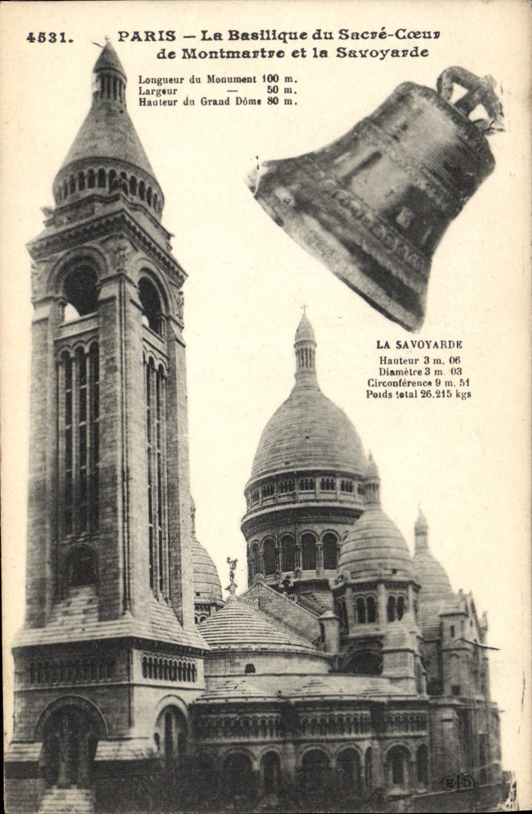 CPA Paris La Basilique du Sacre Coeur de Montmartre et la Savoyarde Cloche