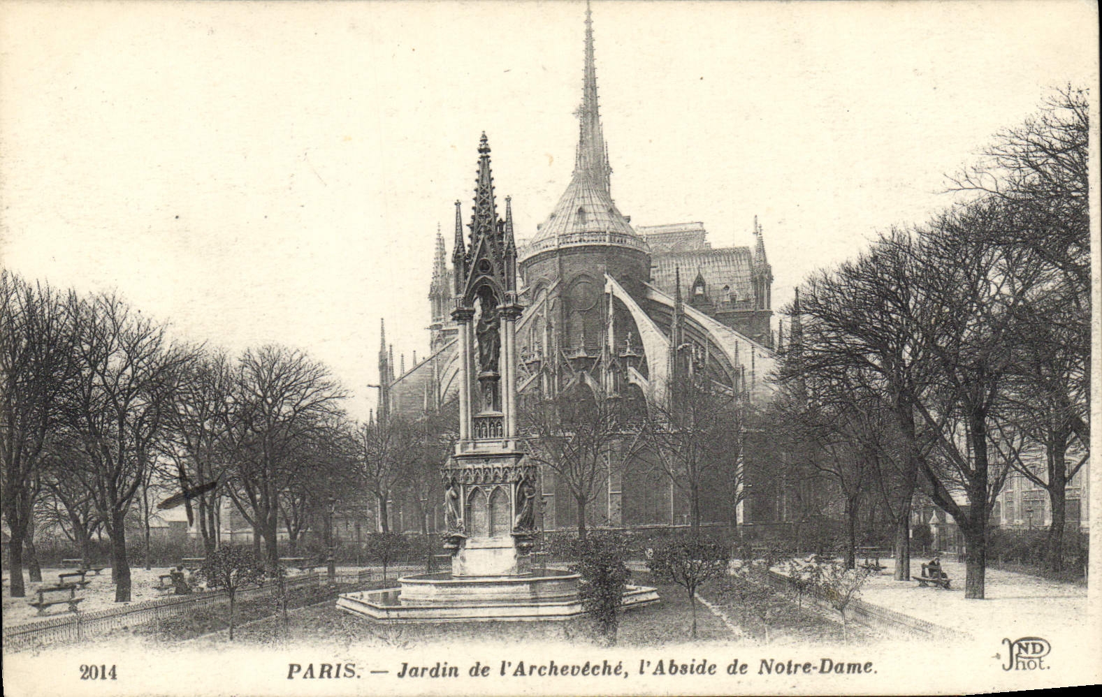 CPA Paris Jardin de l'Archeveche l'Abside de Notre Dame 