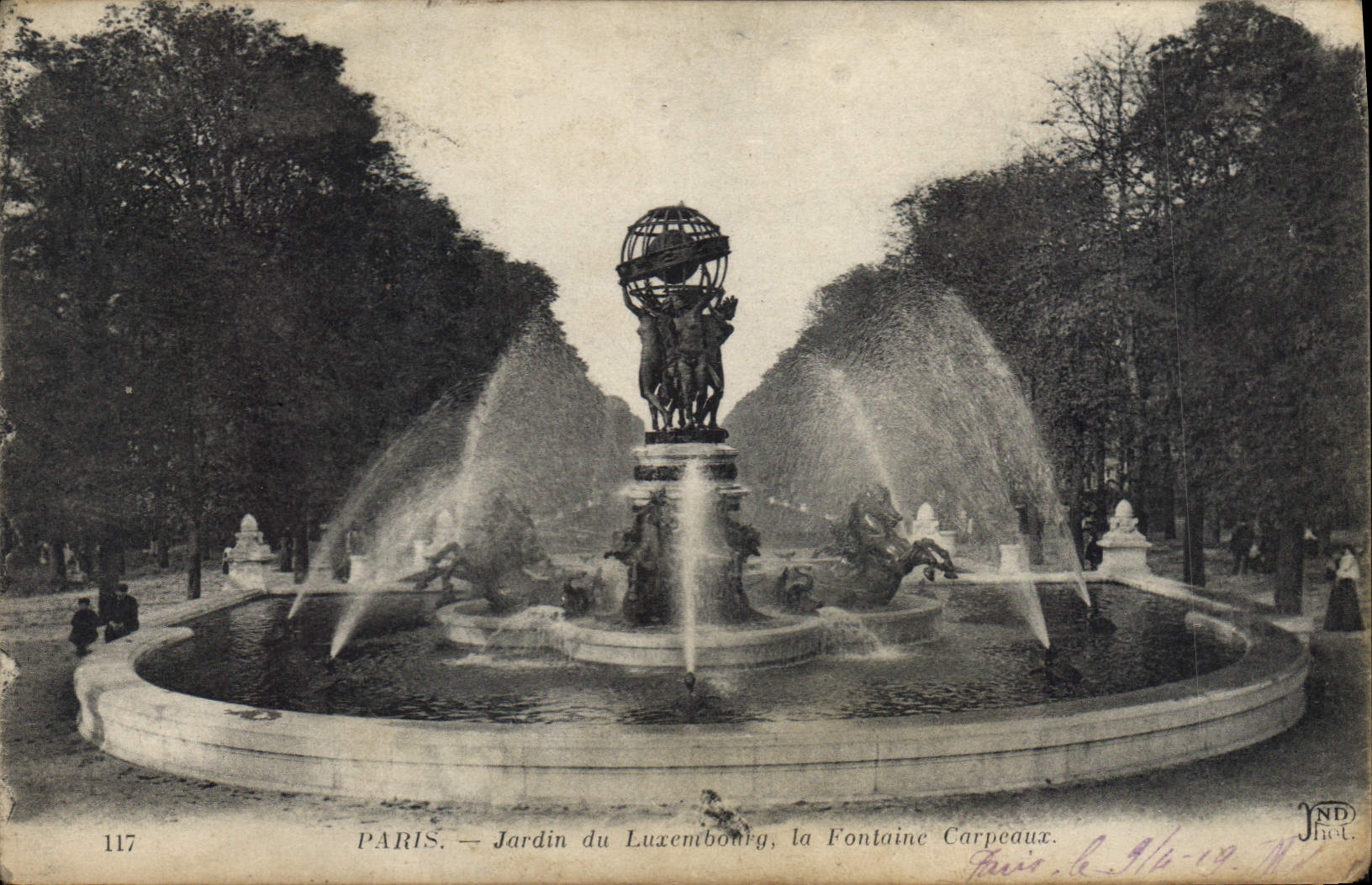CPA Paris Jardin du Luxembourg la Fontaine Carpeaux 