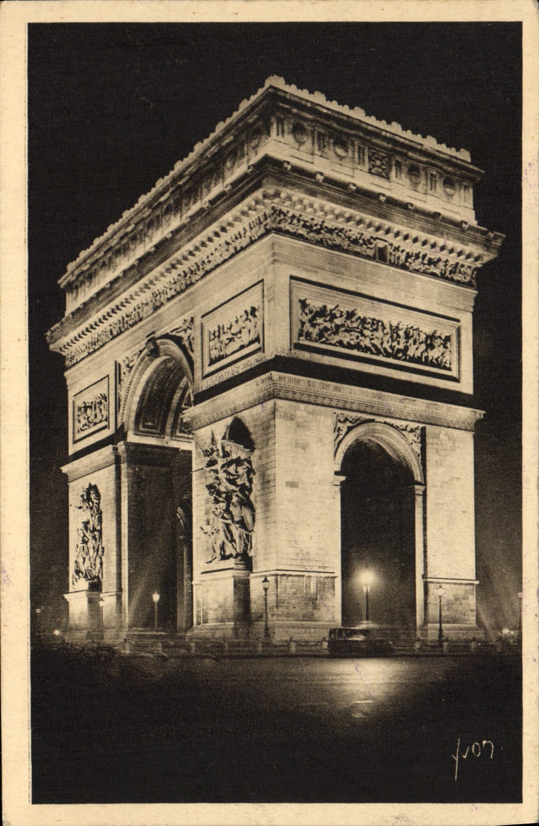 CPA Feeries Nocturnes de Paris l'Arc de Triomphe de 