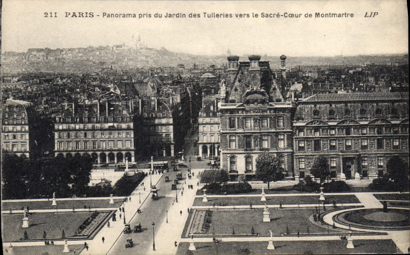 CPA Paris Panorama pris du jardin des Tuileries vers le Sacre Coeur de Montmartre
