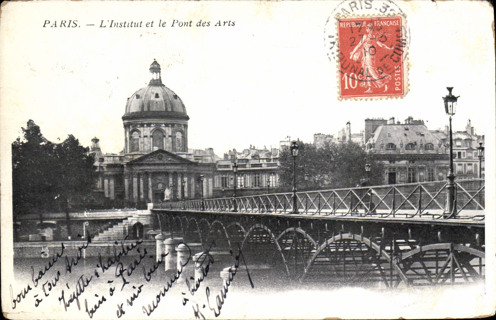 CPA Paris L'Institut et le Pont des Arts 