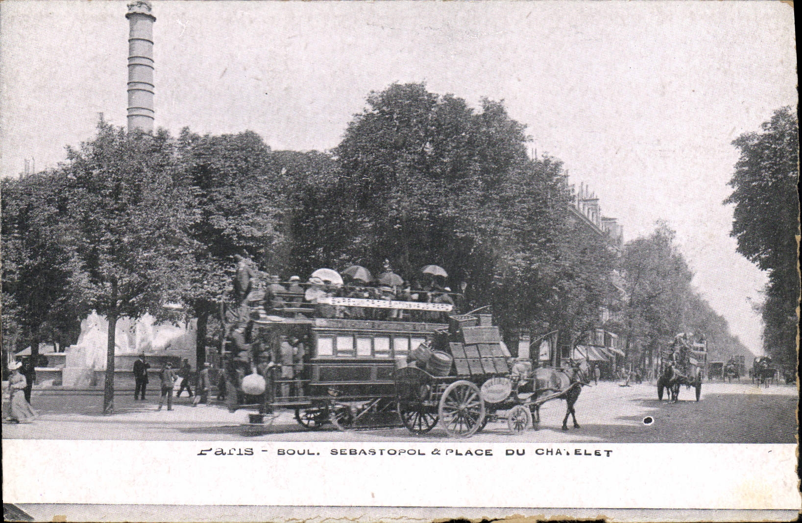 CPA Paris Boul Sebastopol et place du Chatelet 