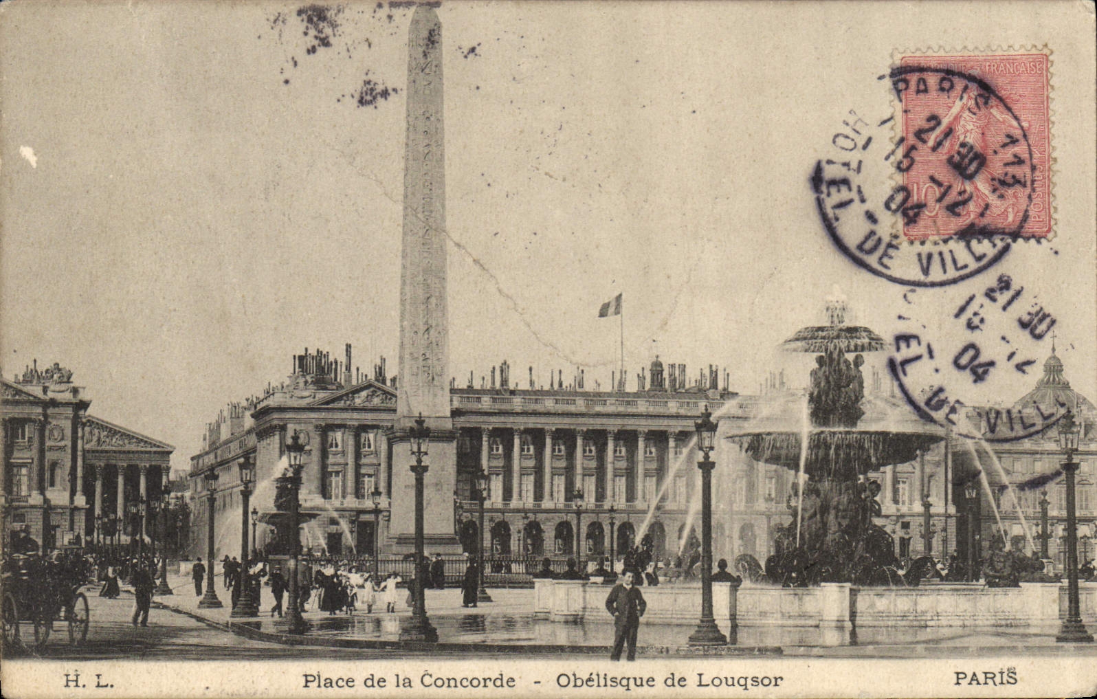 CPA Place de la Concorde Obelisque de Louqsor Paris 
