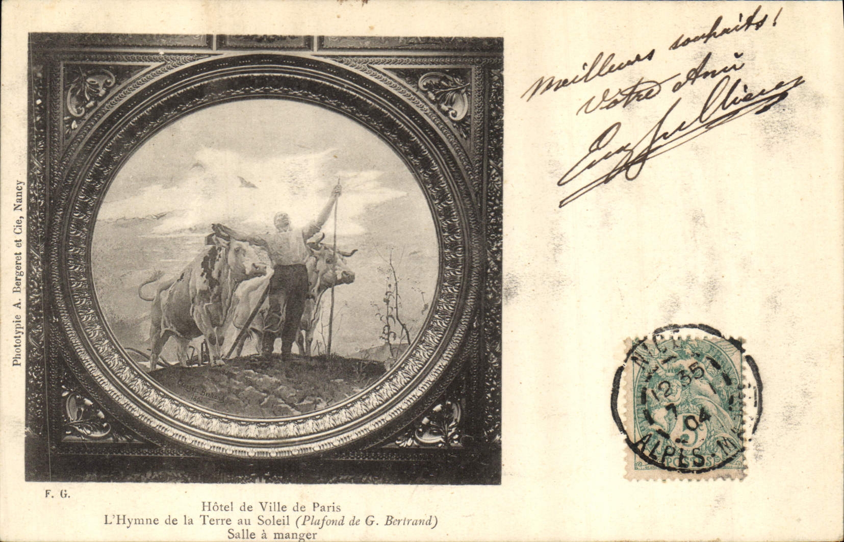 CPA Hotel de Ville de Paris L'Hymne de la Terre au Soleil Salle a manger