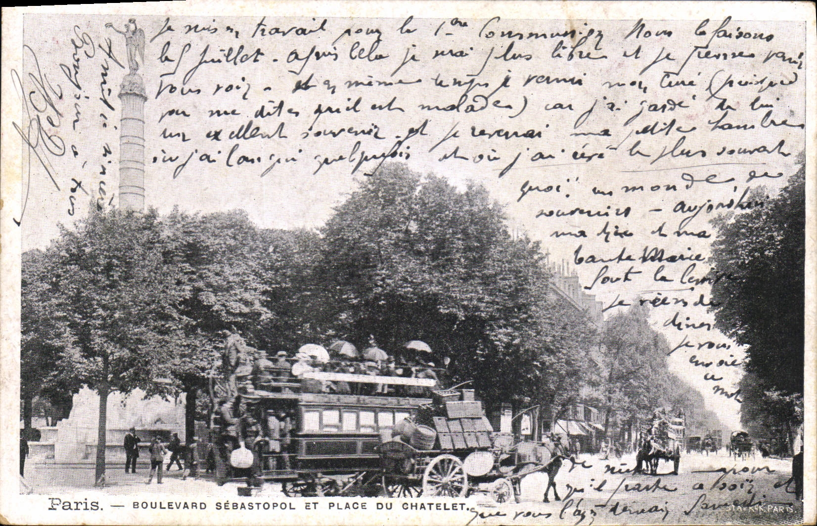 CPA Paris Boulevard Sebastopol et Place du Chatelet 