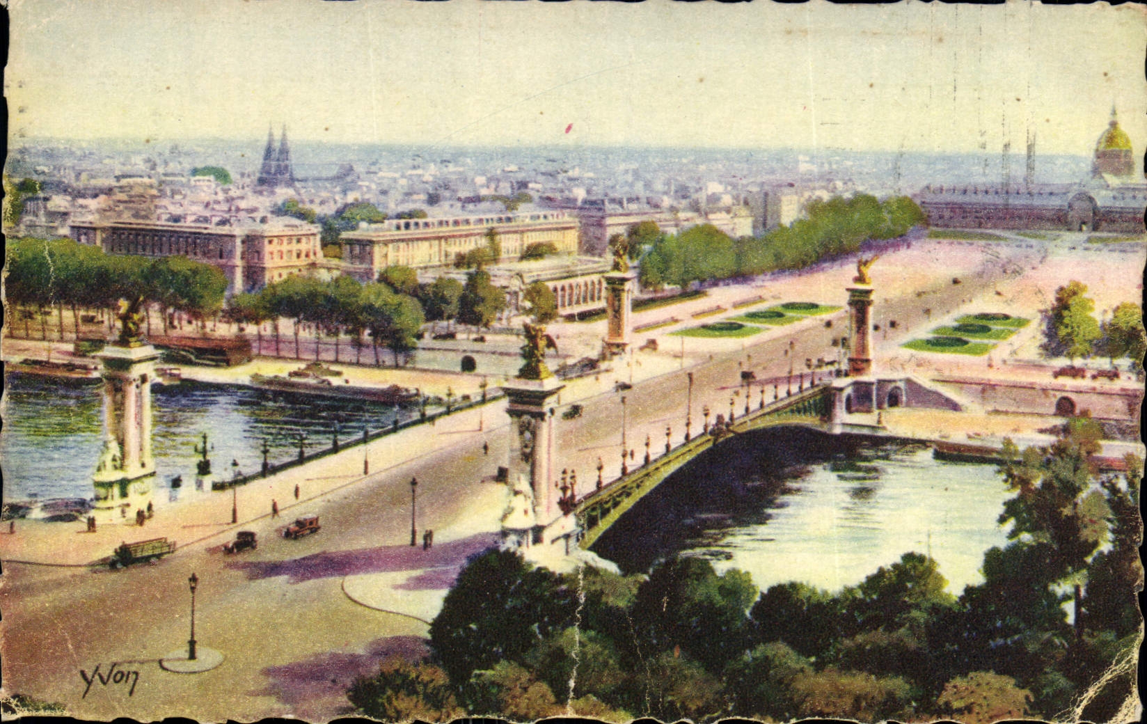 CPA Paris en flanant Le Pont Alexandre III et l'Esplanade des Invalides 