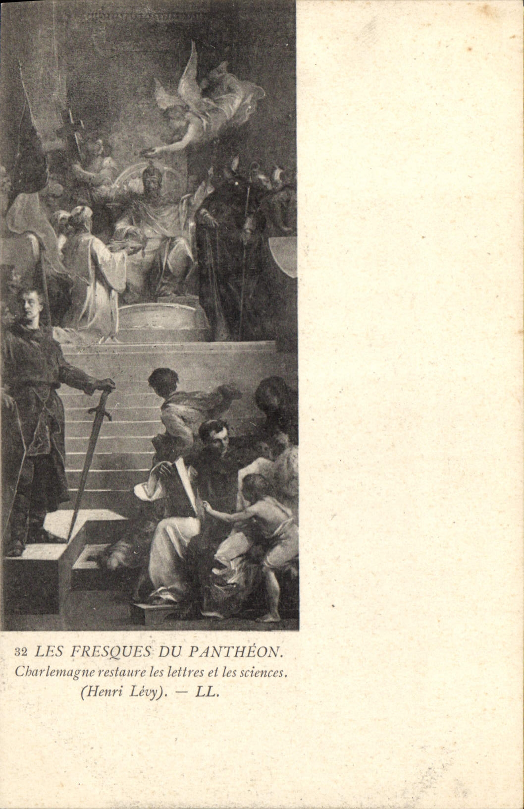CPA Les Fresques du Pantheon Charlemagne Restaure les Lettres et les Sciences Henri Levy