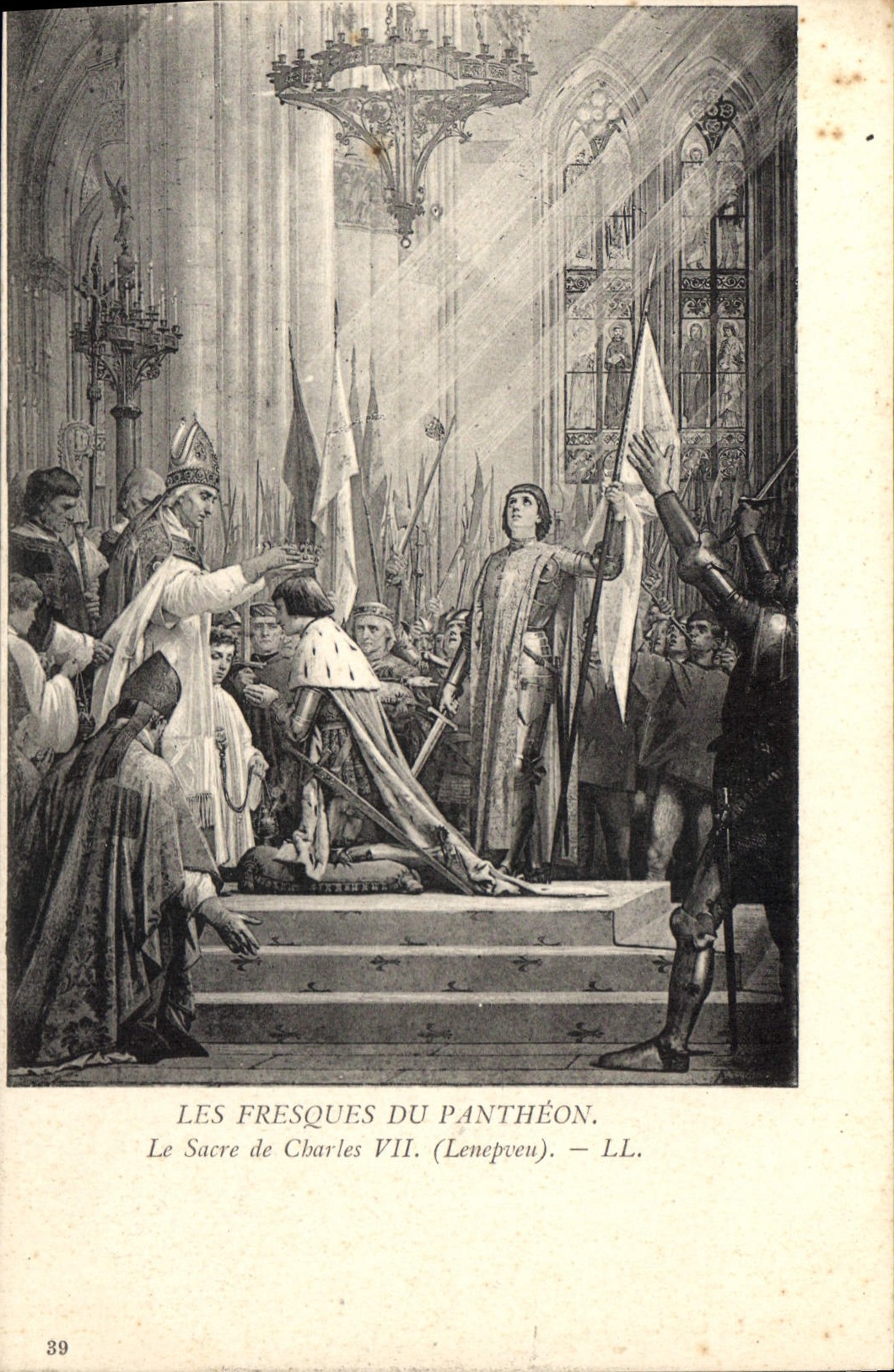 CPA Les Fresques du Pantheon le Sacre de Charles VII Lenepveu