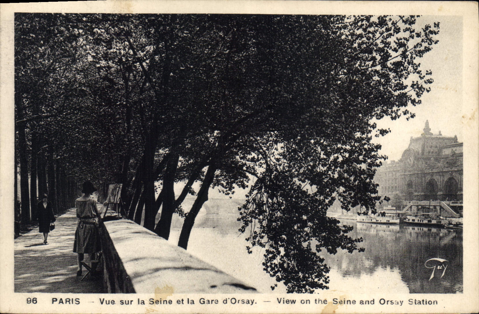 CPA Paris vue sur la Seine et la Gare d'Orsay