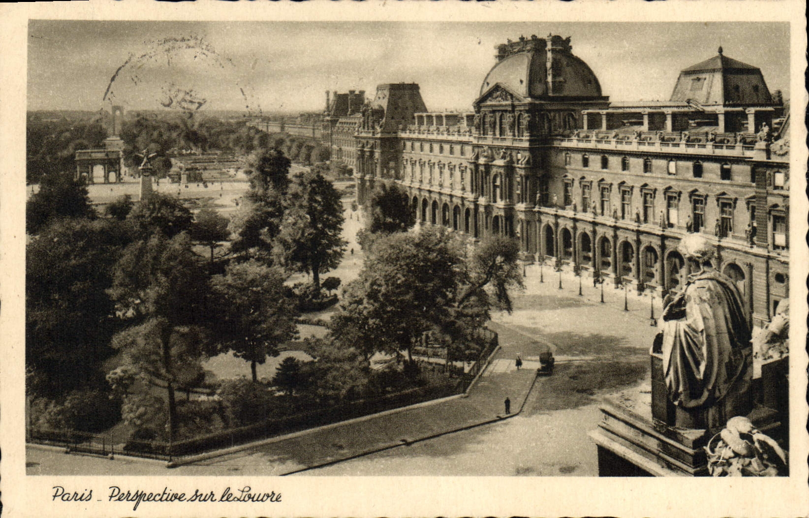 CPA Paris Perspective sur Louvre 
