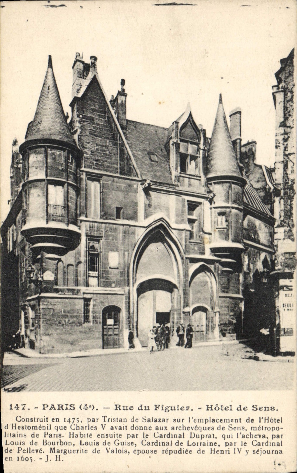 CPA Paris 4 Rue du Figuier Hotel de Sens 
