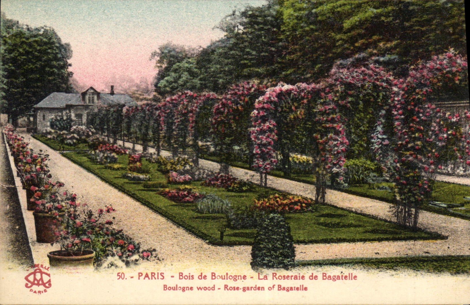 CPA Paris Bois de Boulogne La Rosseraie de Bagatelle 