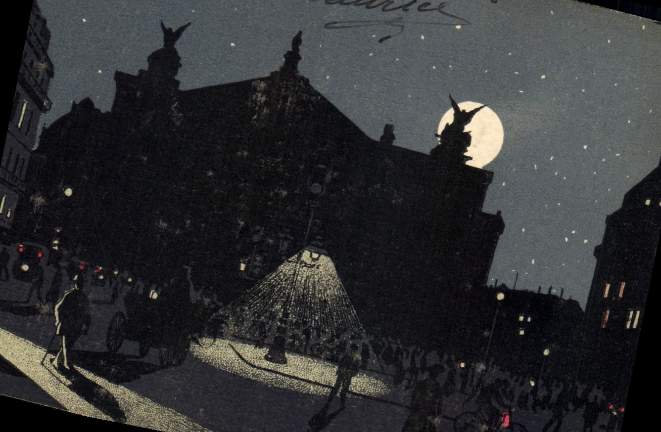 CPA La Grande les Tenebres La Place de L'Opera a 9 heures