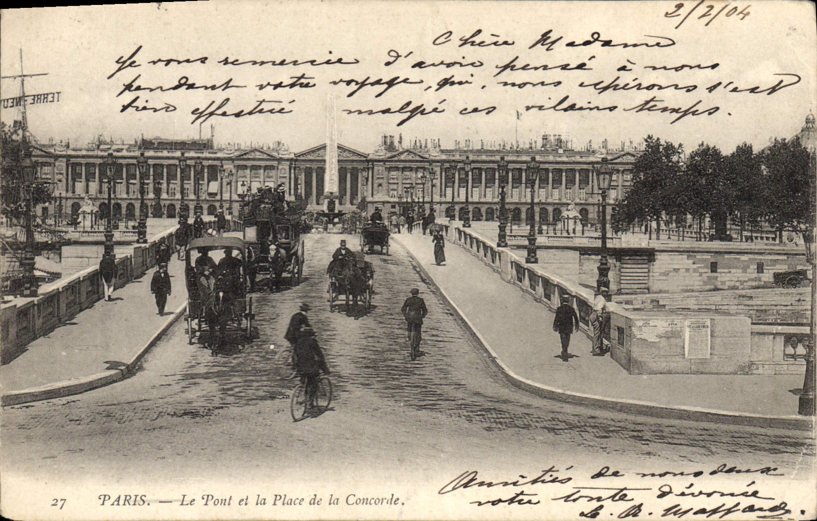 CPA Paris Le Pont et la Place de la Concorde 