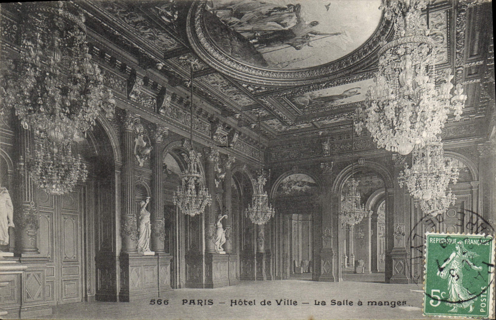 CPA Paris Hotel de Ville La Salle a manger 