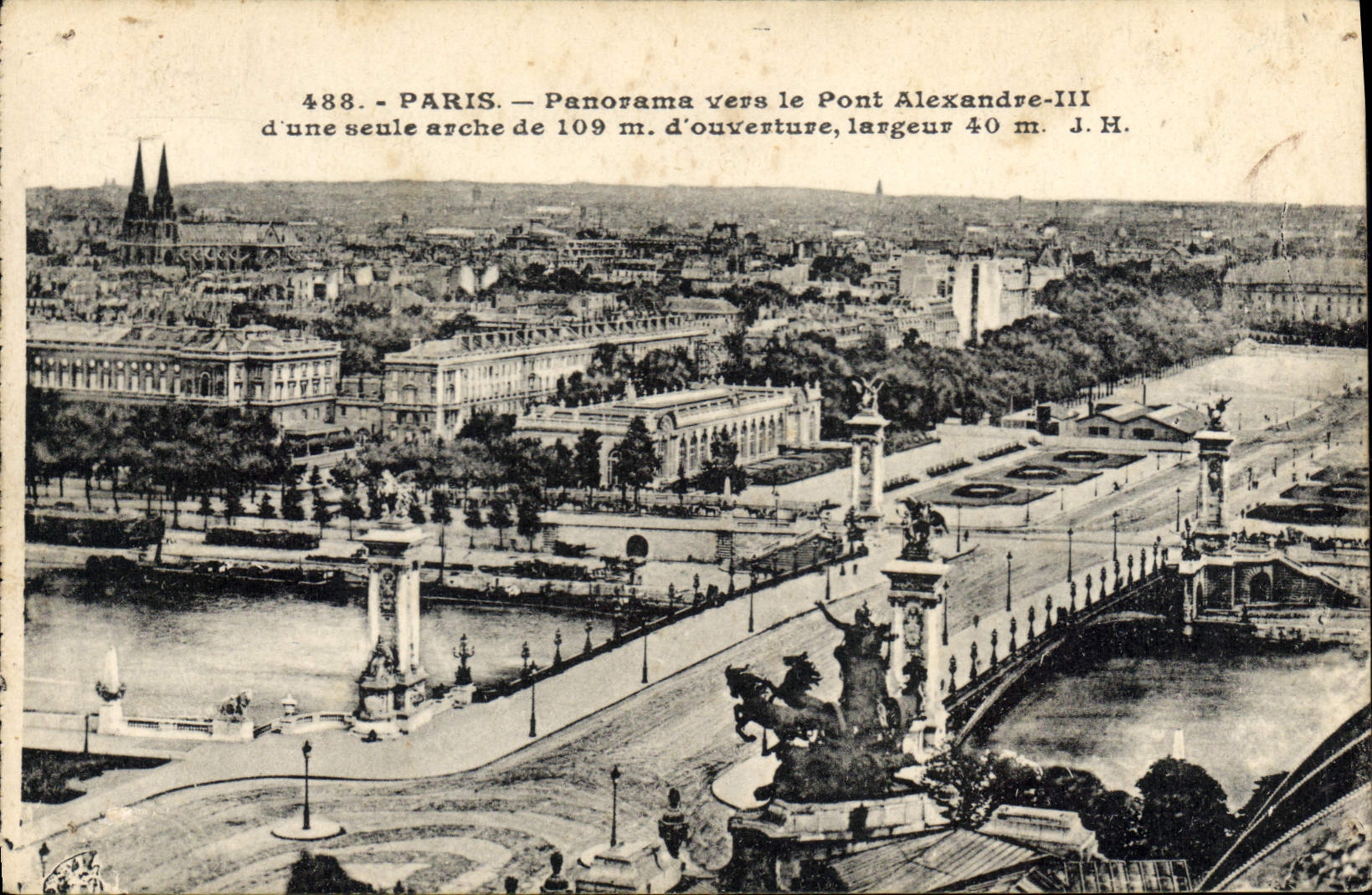 CPA Paris Panorama vers le Pont Alexandre III 