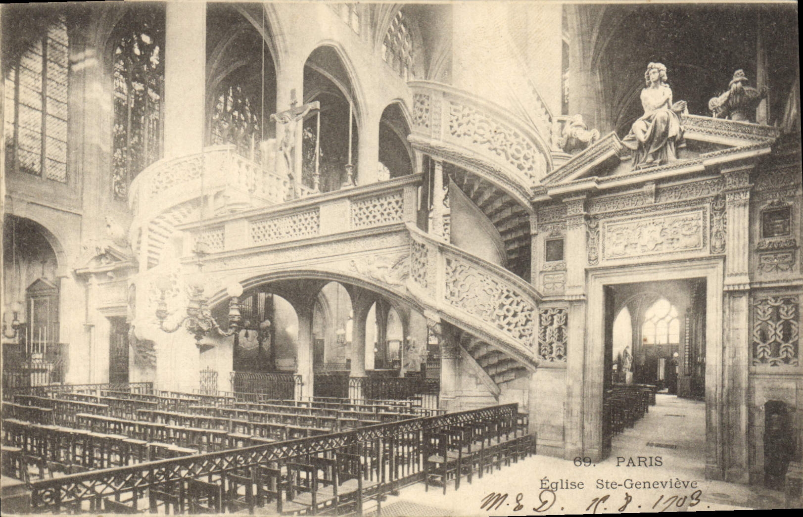 CPA Paris Eglise Ste Genevieve 