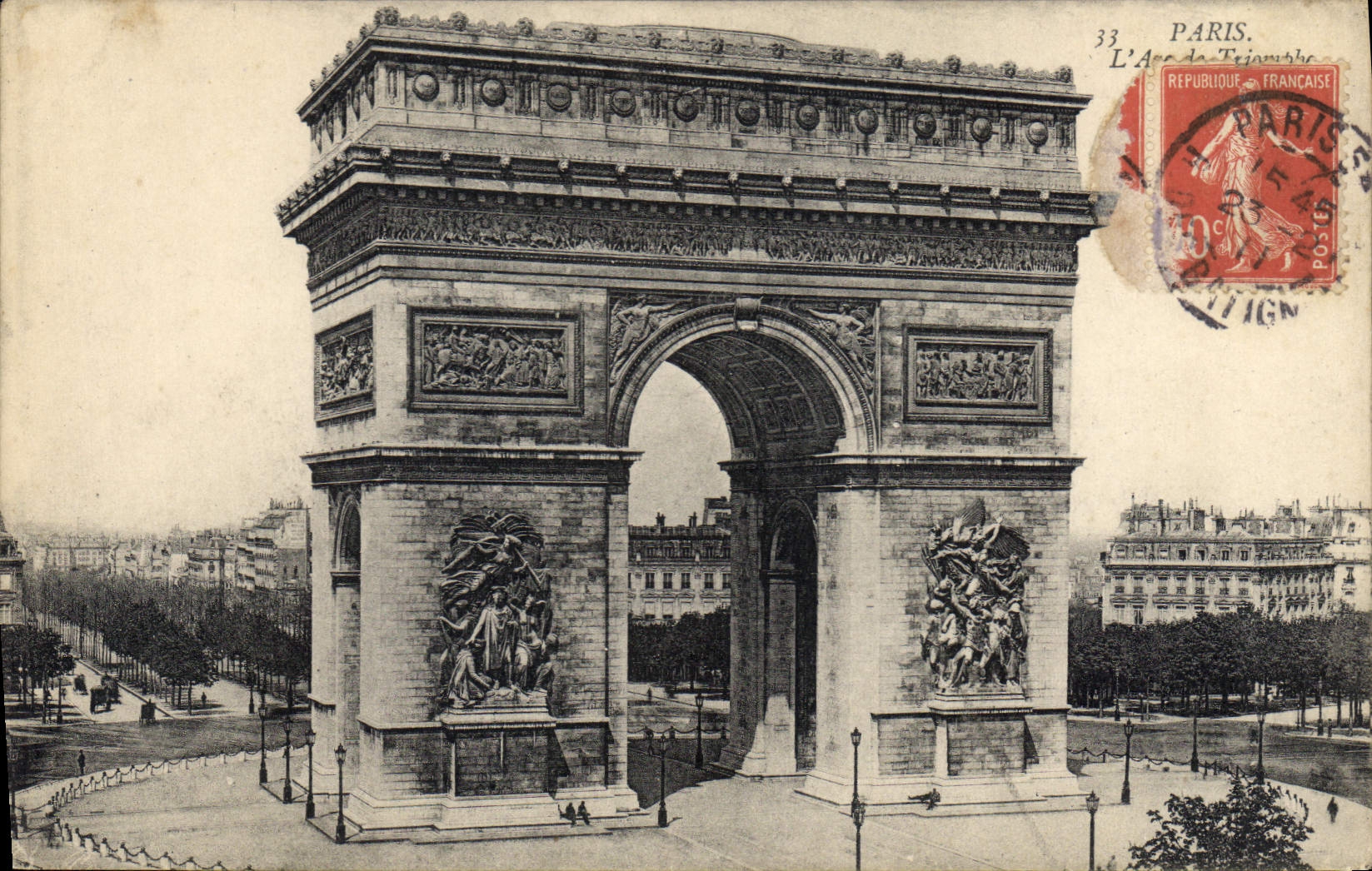 CPA Paris l'Arc de Triomphe 
