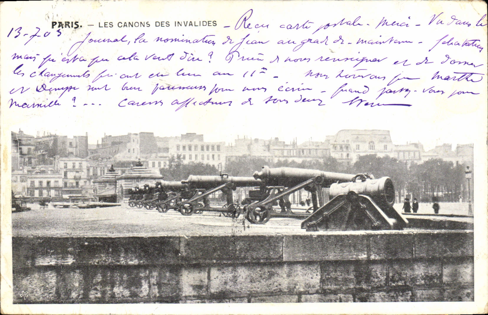 CPA Paris les Canons des Invalides