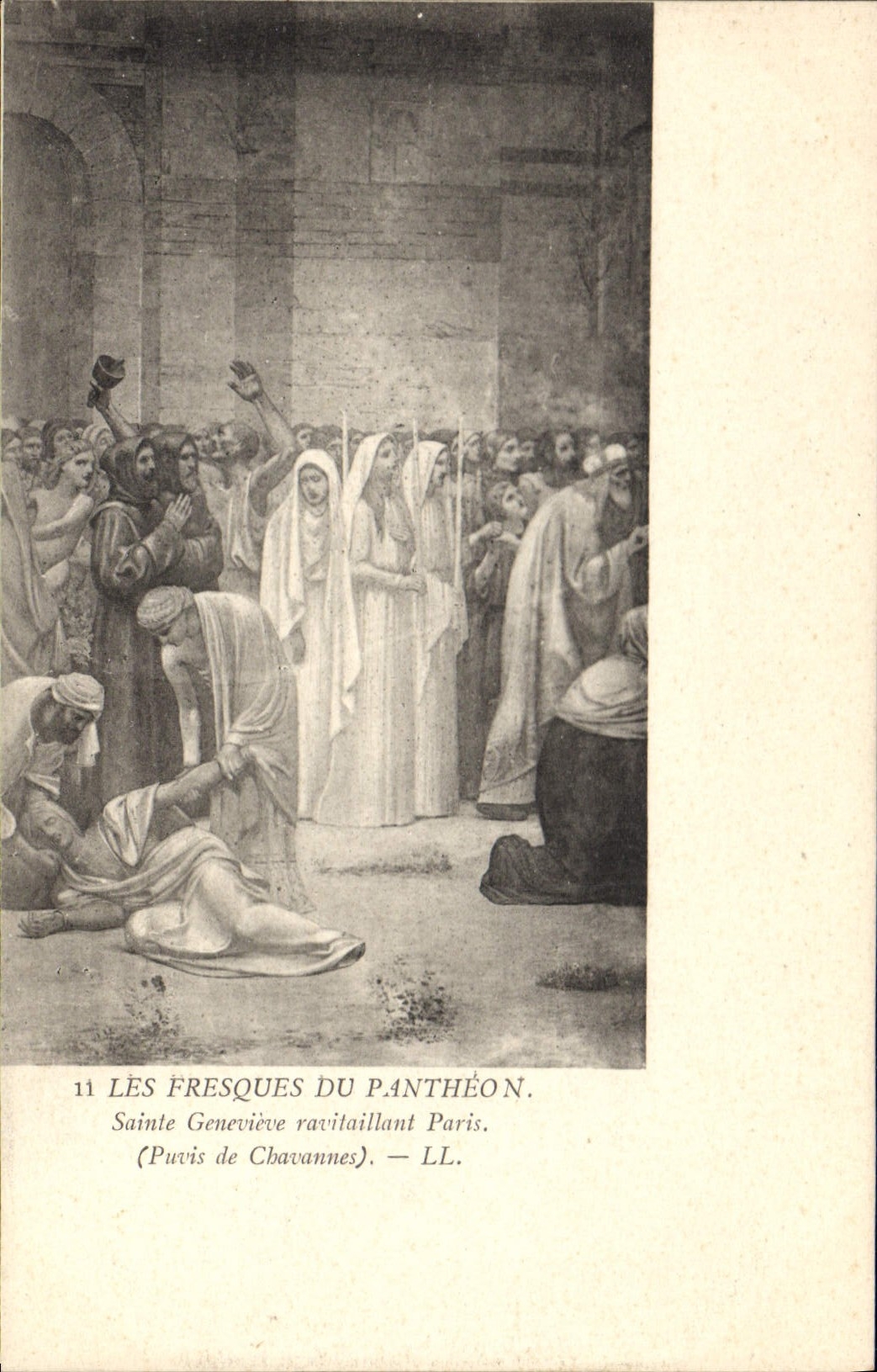 CPA Les Fresques du Pantheon Sainte Genevieve Ravitaillant Paris Puvis de Chavannes