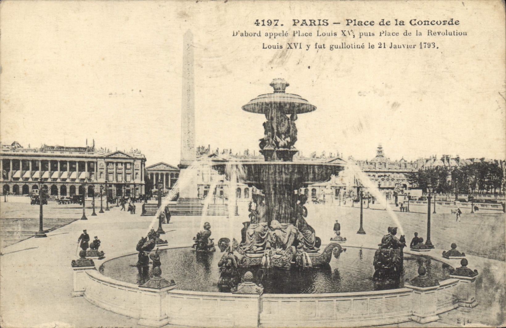 CPA Paris Place de la Concorde d'abord appele Place Louis XV Puis place de la Revolution Louis XVI y