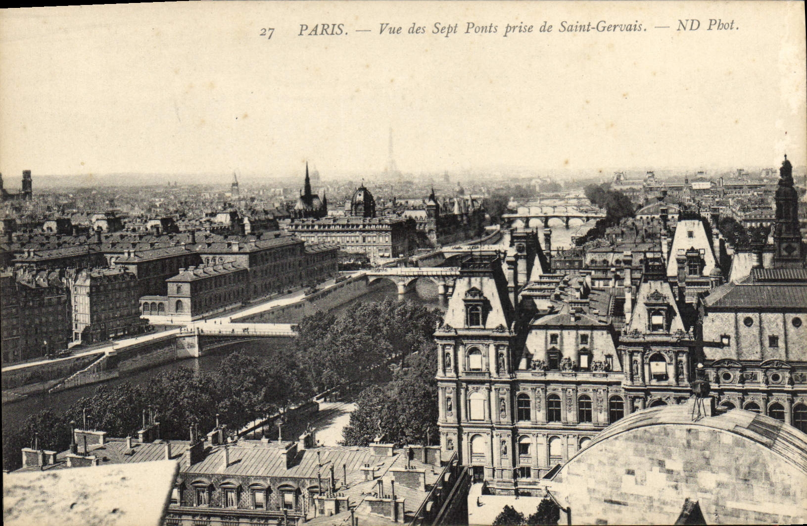 CPA Paris Vue des Sept Ponts prise de Saint Gervais 