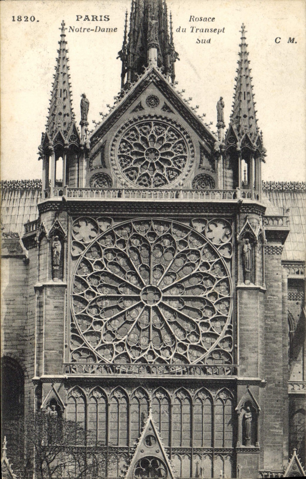 CPA Paris Notre Dame Rosace du Transept Sud