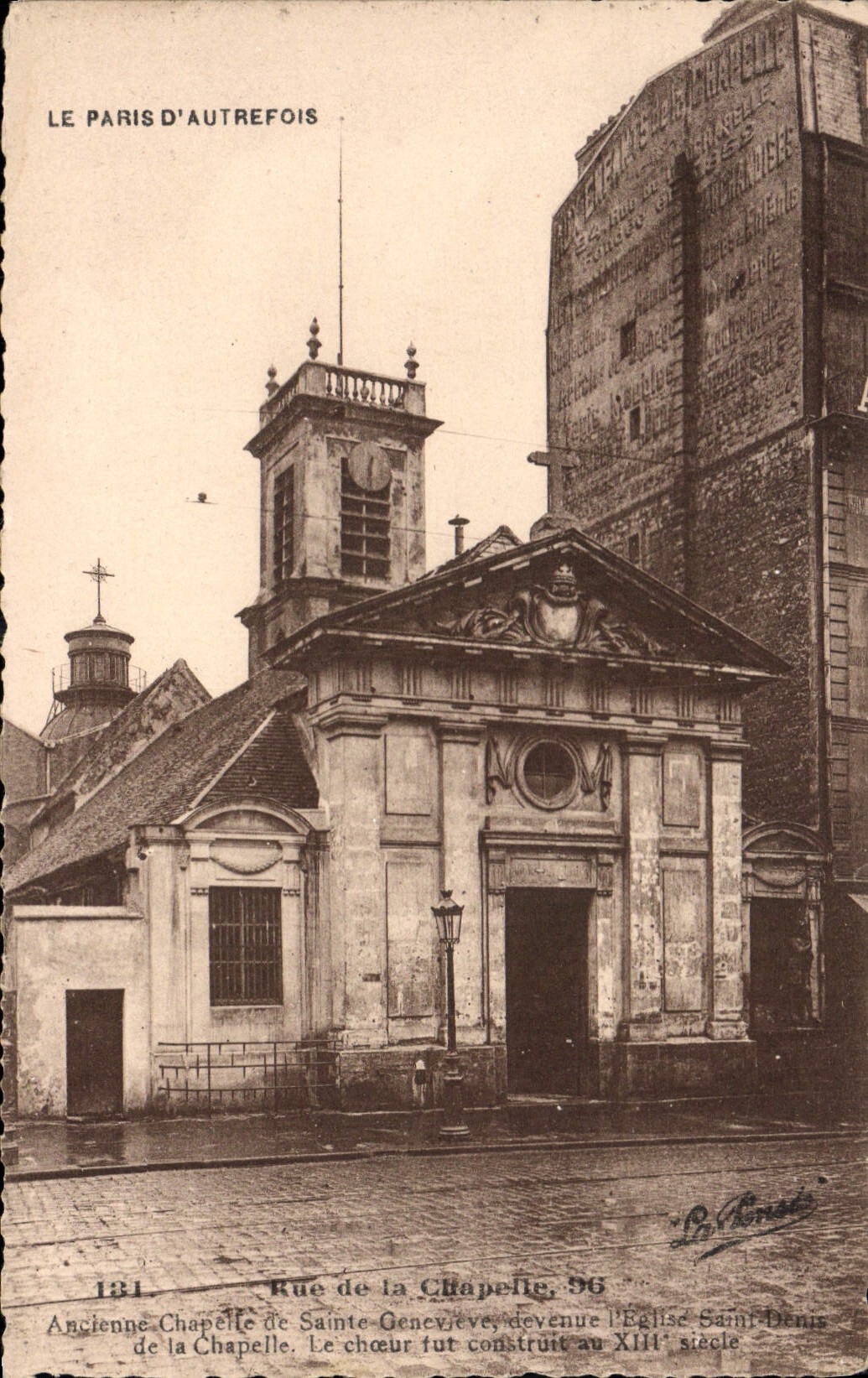 CPA Le Paris d'Autrefois Rue de la Chapelle Ancienne Chapelle de Sainte Genevieve Avenue l'eglise Sa