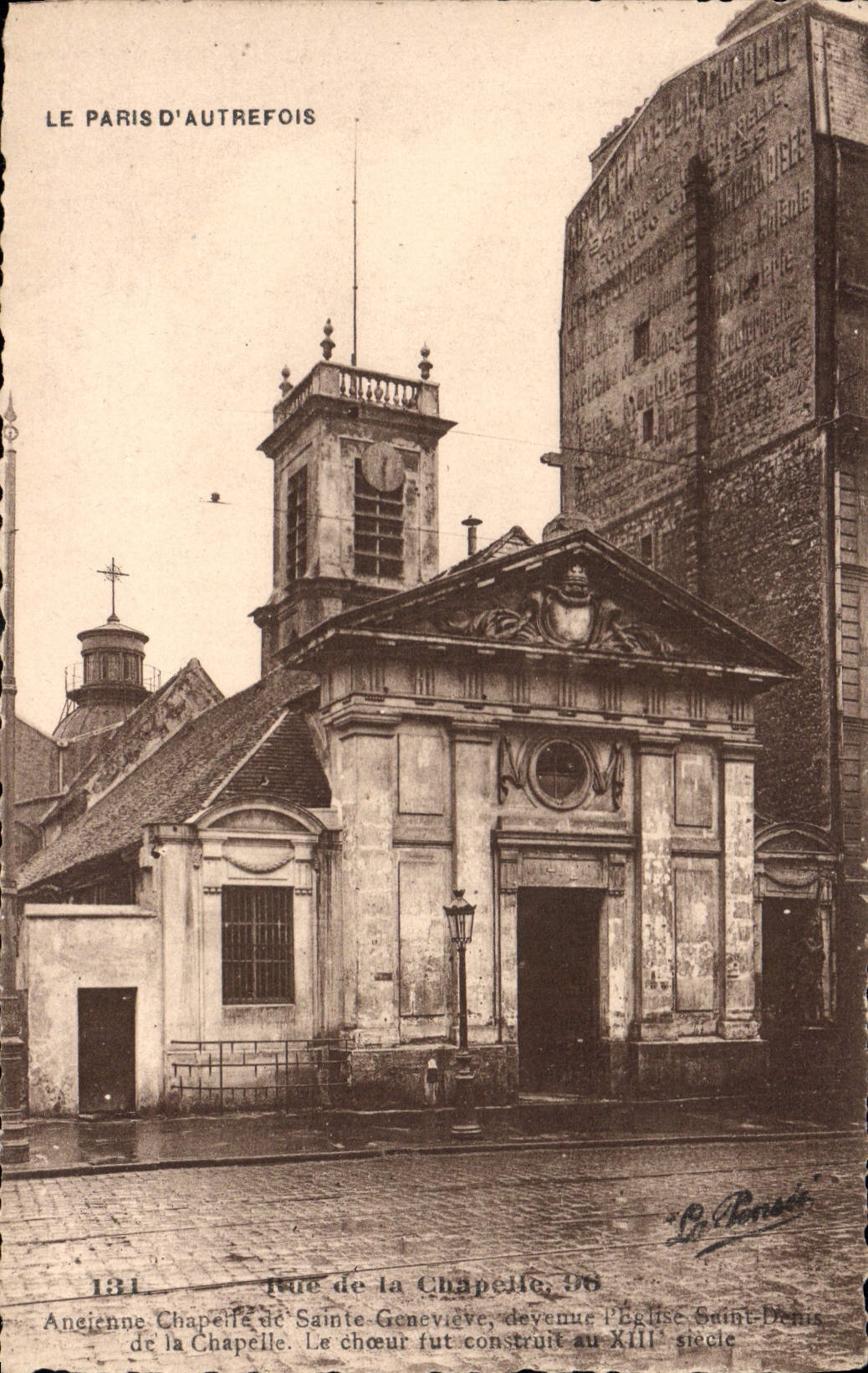 CPA Le Paris d'Autrefois Rue de la Chapelle Ancienne Chapelle de Sainte Genevieve Avenue l'eglise Sa