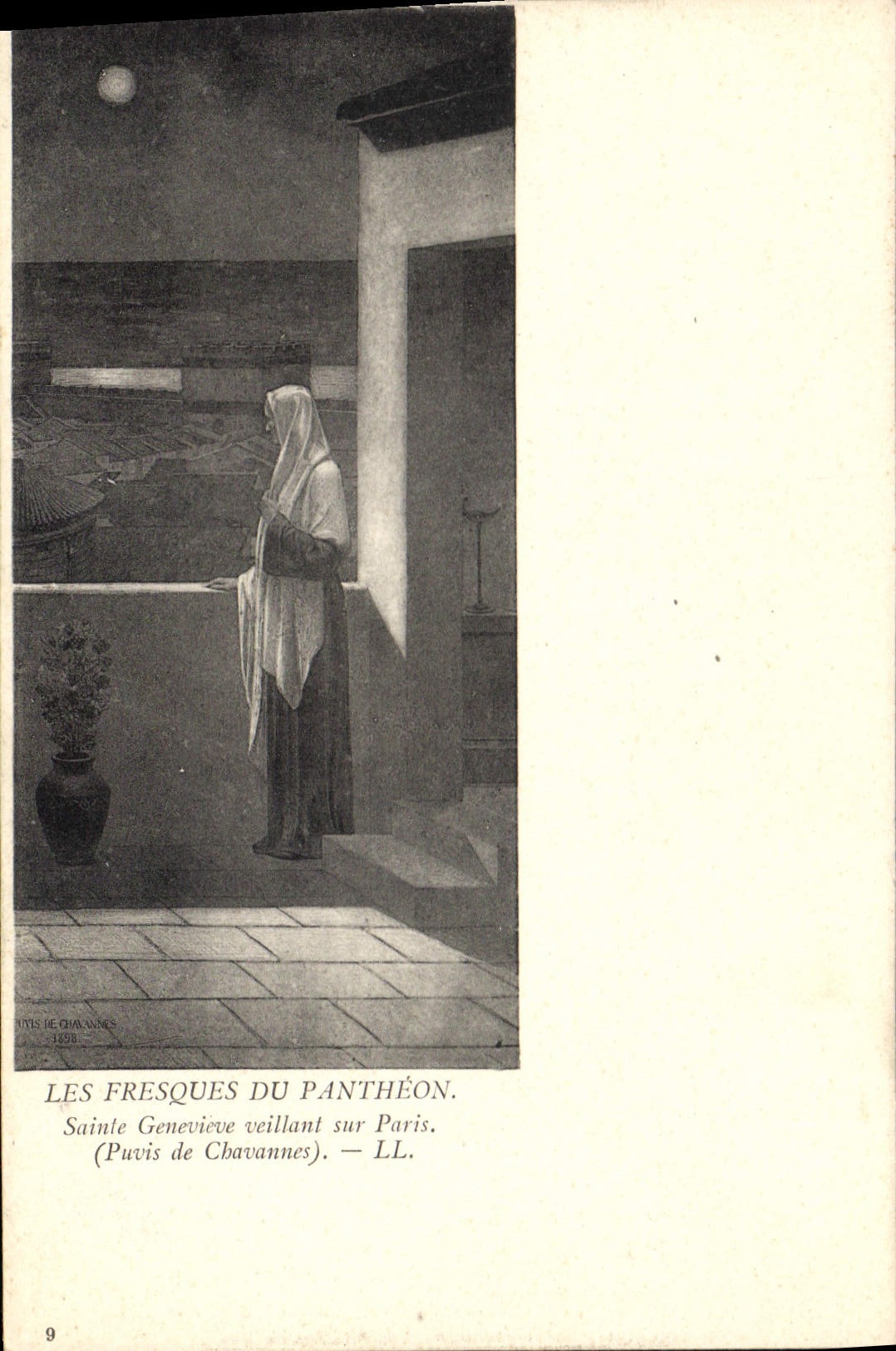 CPA Les Fresques du Pantheon Sainte Genevieve Veillant sur Paris Puvis de Chavannes
