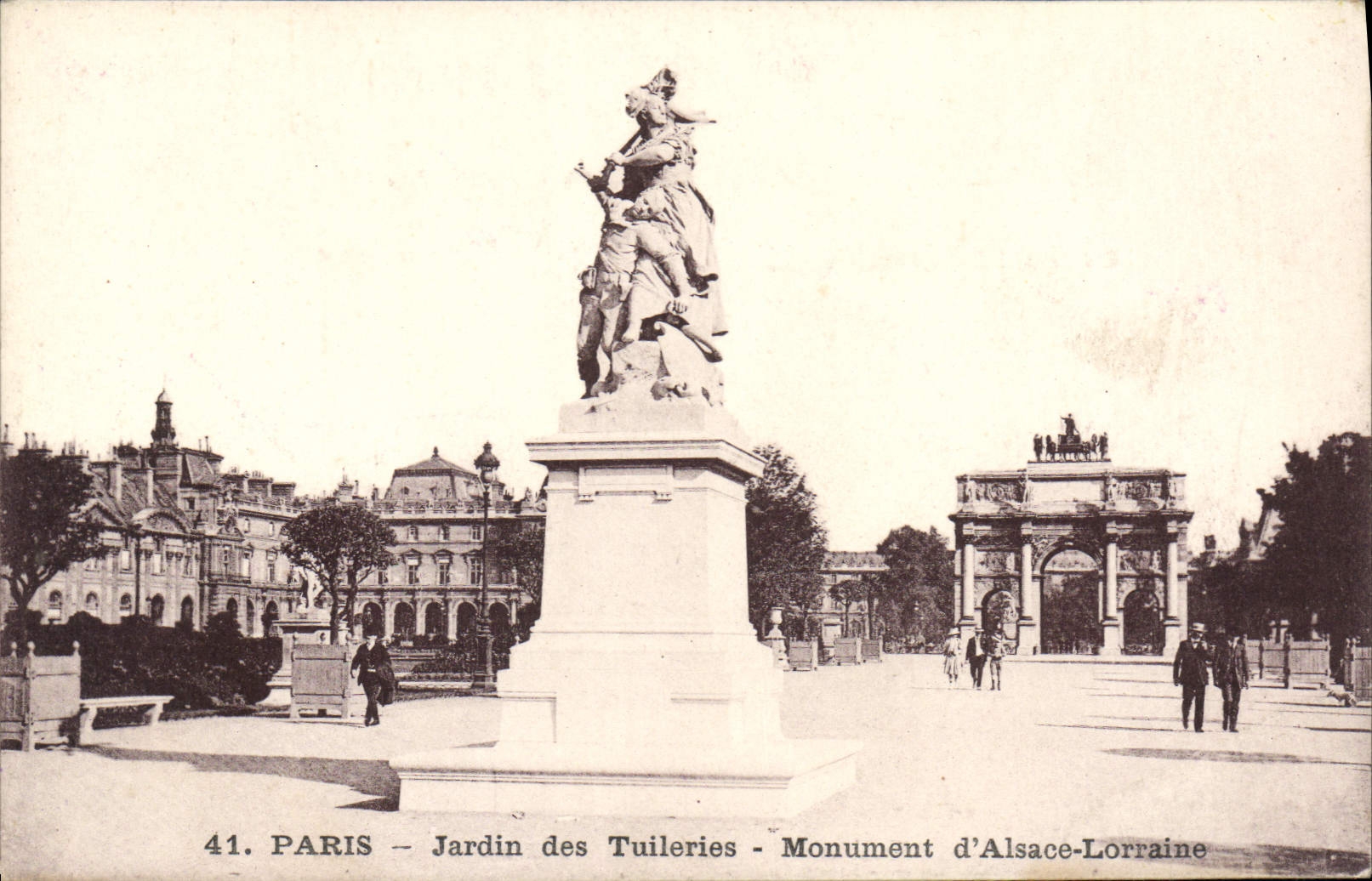 CPA Paris Jardin des Tuileries Monument d'Alsace Lorraine 